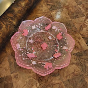 4 inch Pink Sprinkle Mandala Resin Dish: Girly Y2K Trinket Tray