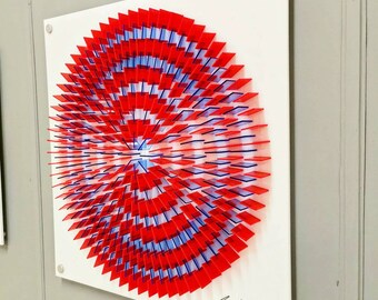 Spiral Red White and blue large wall Art