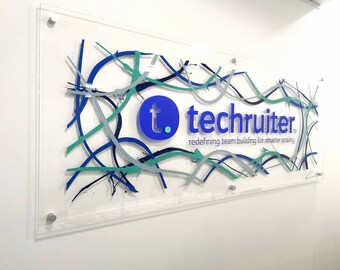 Custom 3D Acrylic Office Wall Art: Logo & Branding Sign