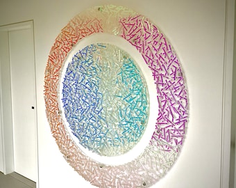 Irisierende Acrylwandkunst: Farbwechselndes modernes minimalistisches Dekor
