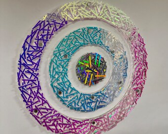 Irisierende Acryl Ripple Kunstwerk: Farbwechsel moderne Wandbehang