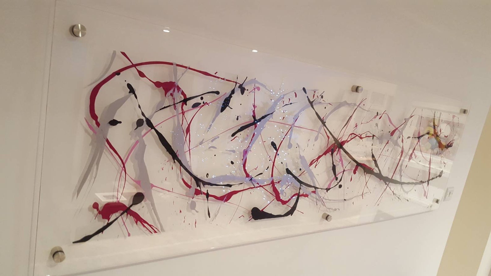 Silver Red and Black Wall Art Etsy UK