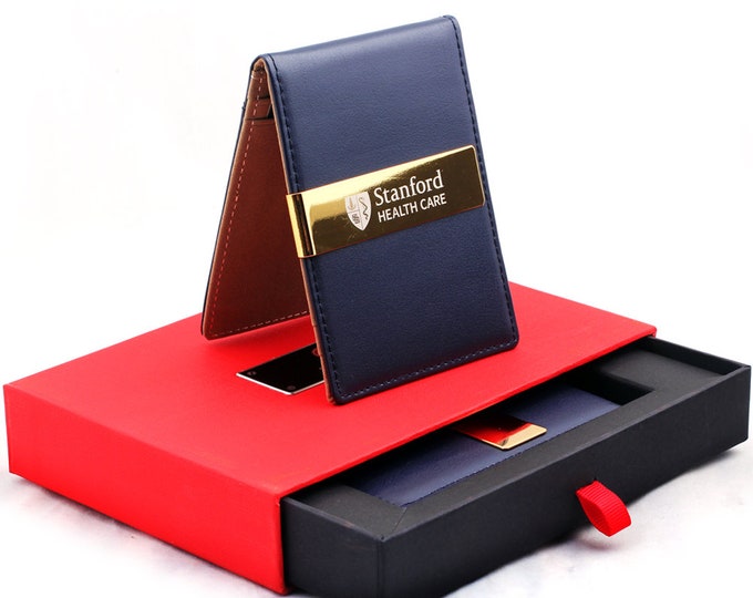 Premium 24K Gold Plated Money Clip Leather Wallet Corporate Gift