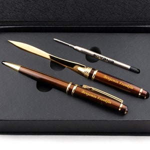 Free Engraving - Ballpoint Pen, Personalized Pen, Engraved pen, Custom Engraved Pen, Refillable Pen, Refill pen, Gold Blade Letter Opener