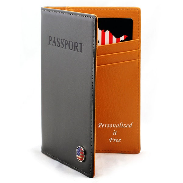 Free Engraving - Genuine Leather Passport, Personalized Passport, Passport Holder, Leather Passport, Engraved Passport, mens passport holder