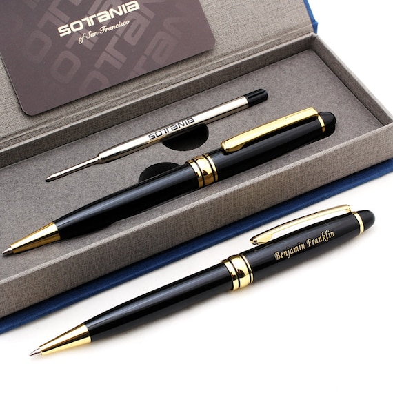 Free Engraving Brass Ballpoint Pen, Engraved Pen, Black Refill