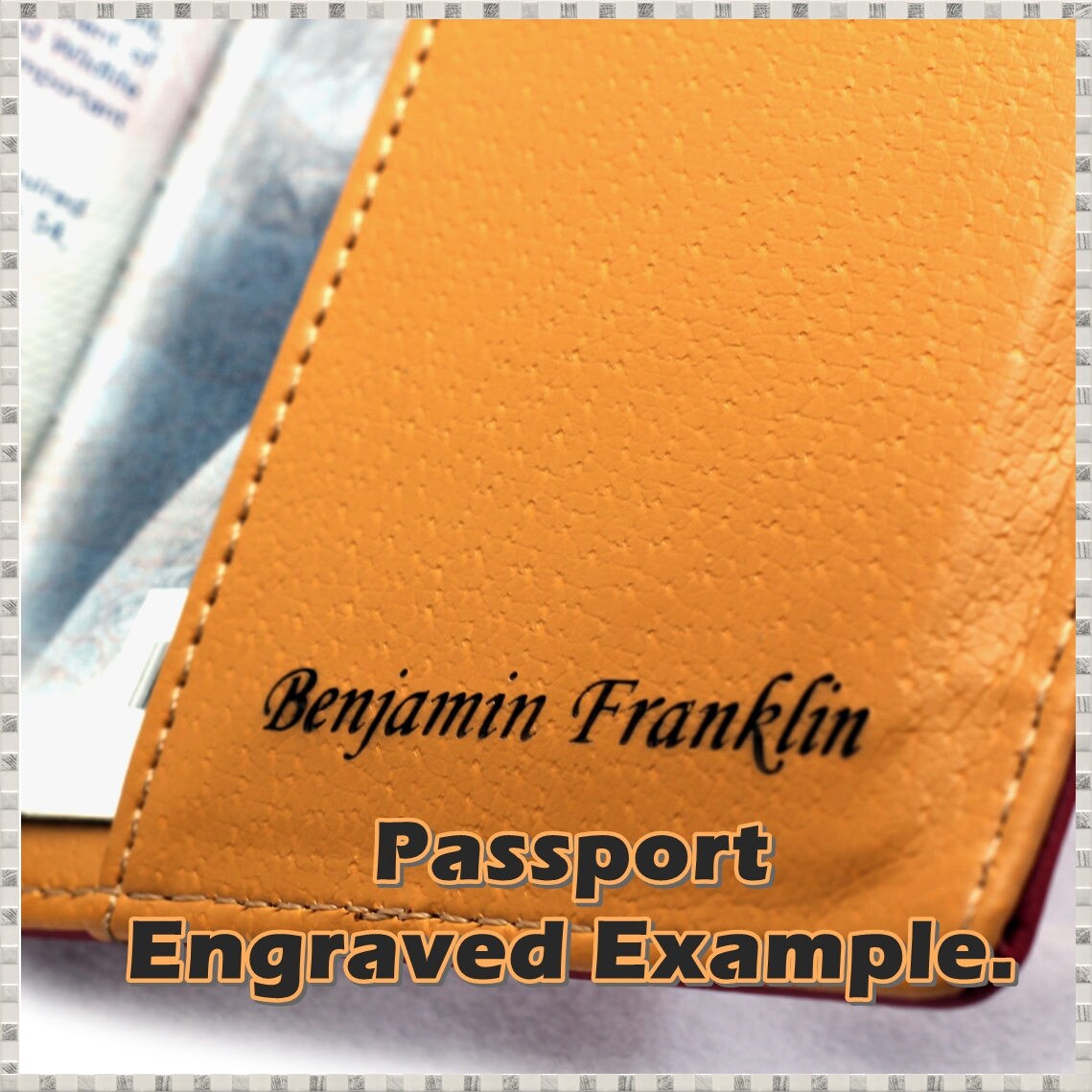 Free Engraving Genuine Leather Passport, Personalized Passport