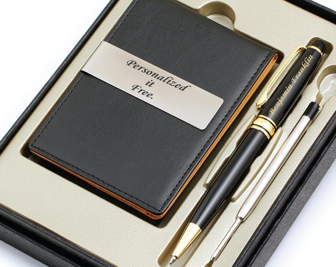 Free Engraving - Groomsmen Gift, Roller Ballpen, Ballpoint pen, Ball pen, Refill pen, Leather Money Clips, Card Holder,  Free Customization