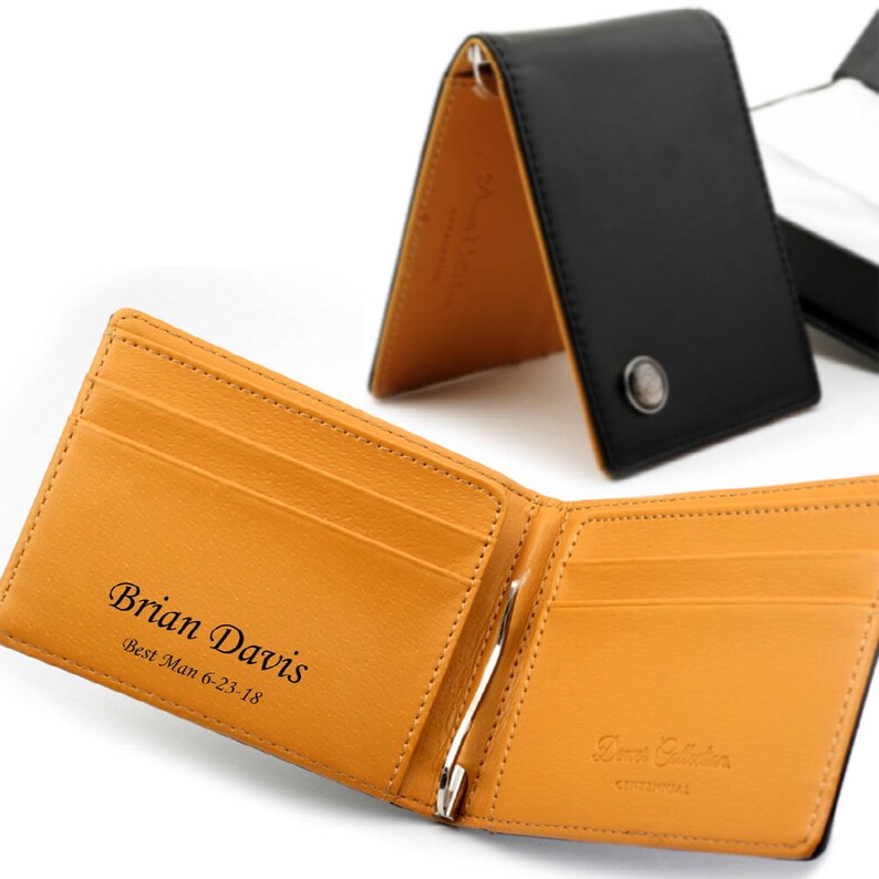 Free Engraving Genium Leather Money Clips Bifold Wallet Etsy - image 0