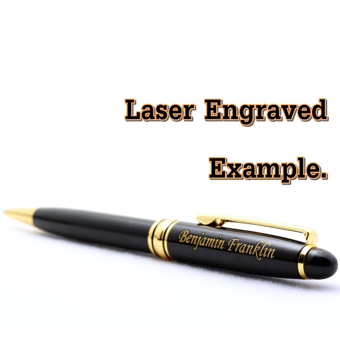 Free Engraving Brass Ballpoint Pen, Engraved Pen, Black Refill Pen