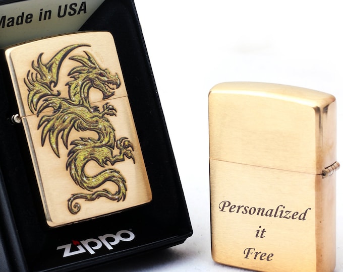 Free Engraving - Personalized Zippo Lighter Windproof Perfect for Groomsman, Boyfriend, Anniversary - Three Lines, Each 20 Characters