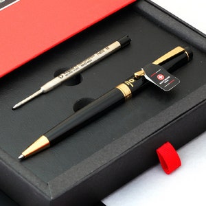 Free Engraving - SWISS, Roller Ball pen, Ballpoint pen, Ball pen, Refillable Pen, Customization Pen, Anniversary, Birth Day Gift (Gold)