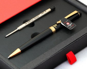 Free Engraving - SWISS, Roller Ball pen, Ballpoint pen, Ball pen, Refillable Pen, Customization Pen, Anniversary, Birth Day Gift (Gold)