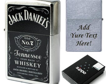 Custom Engraved Jack Daniel’s Whiskey Zippo Lighter – Personalized, Windproof, Refillable, Unique Gift for Men