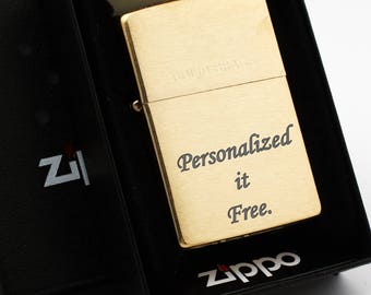 Personalized Brass Zippo Lighter: Engraved Gift for Groomsmen