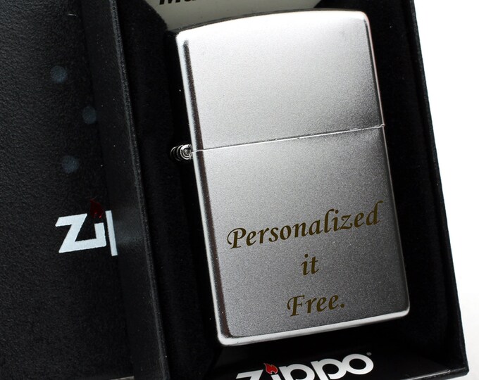 Free Engraving - Personalized Zippo Lighter Windproof Perfect for Groomsman, Boyfriend, Anniversary - Three Lines, Each 20 Characters