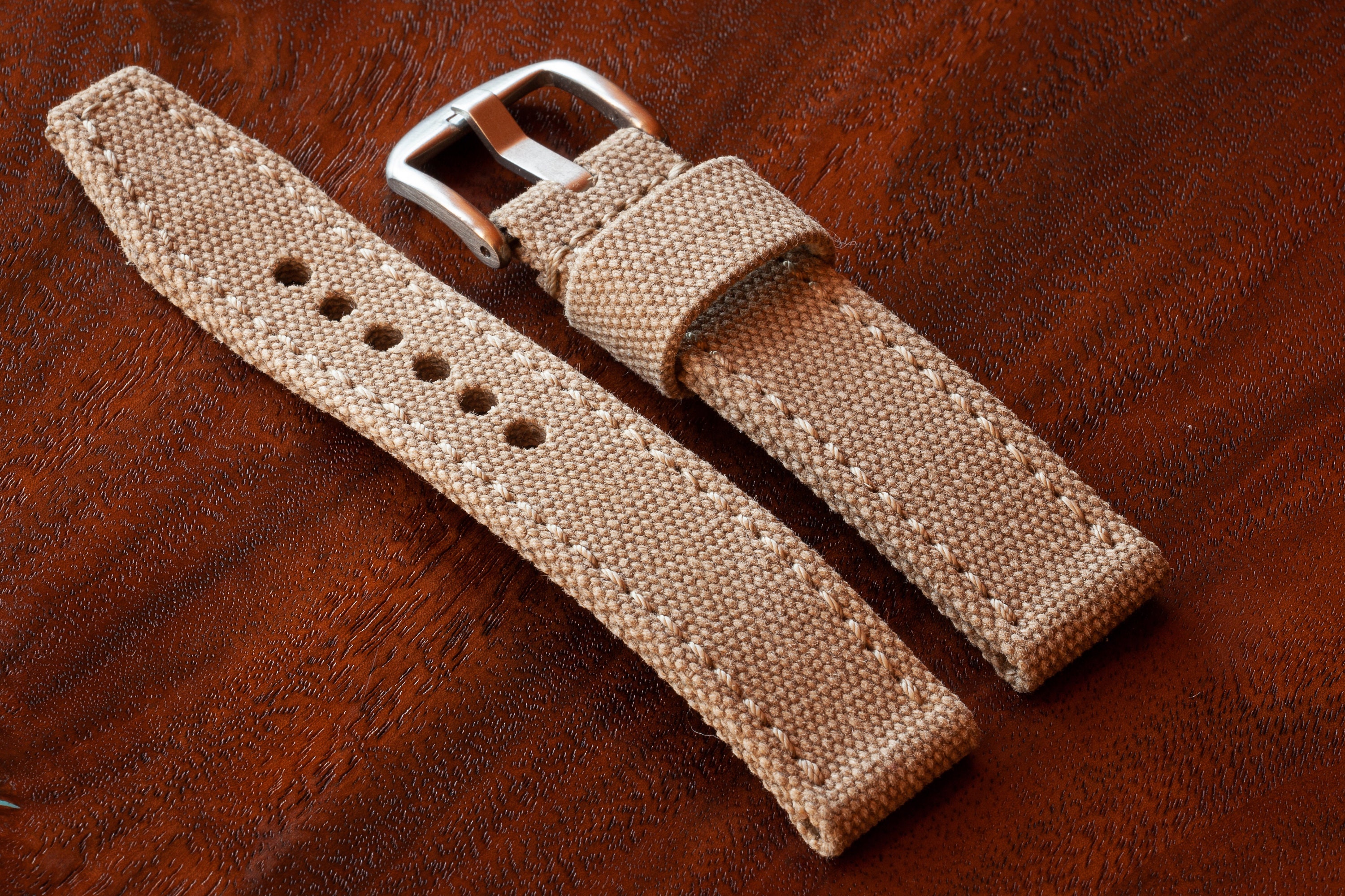 Saddle Tan Canvas Watch Strap in 18mm 20mm 22mm 24mm 26mm Etsy