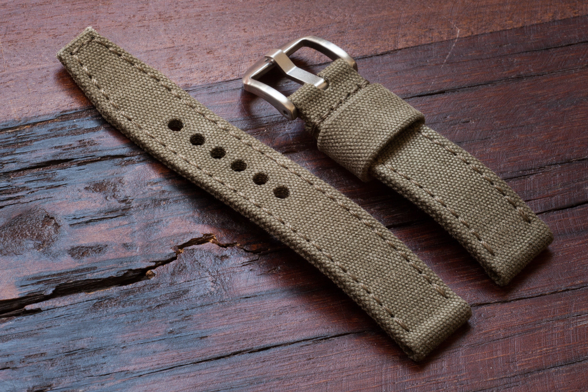 Vintage Olive Drab Military Canvas Watch Strap in 20mm 22mm Etsy