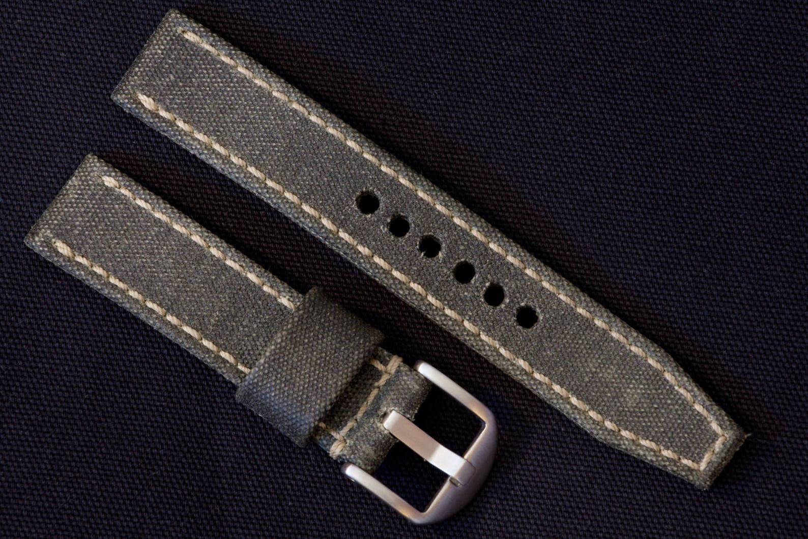 Waxed Canvas Watch Strap Made From Vintage Military Canvas in Etsy