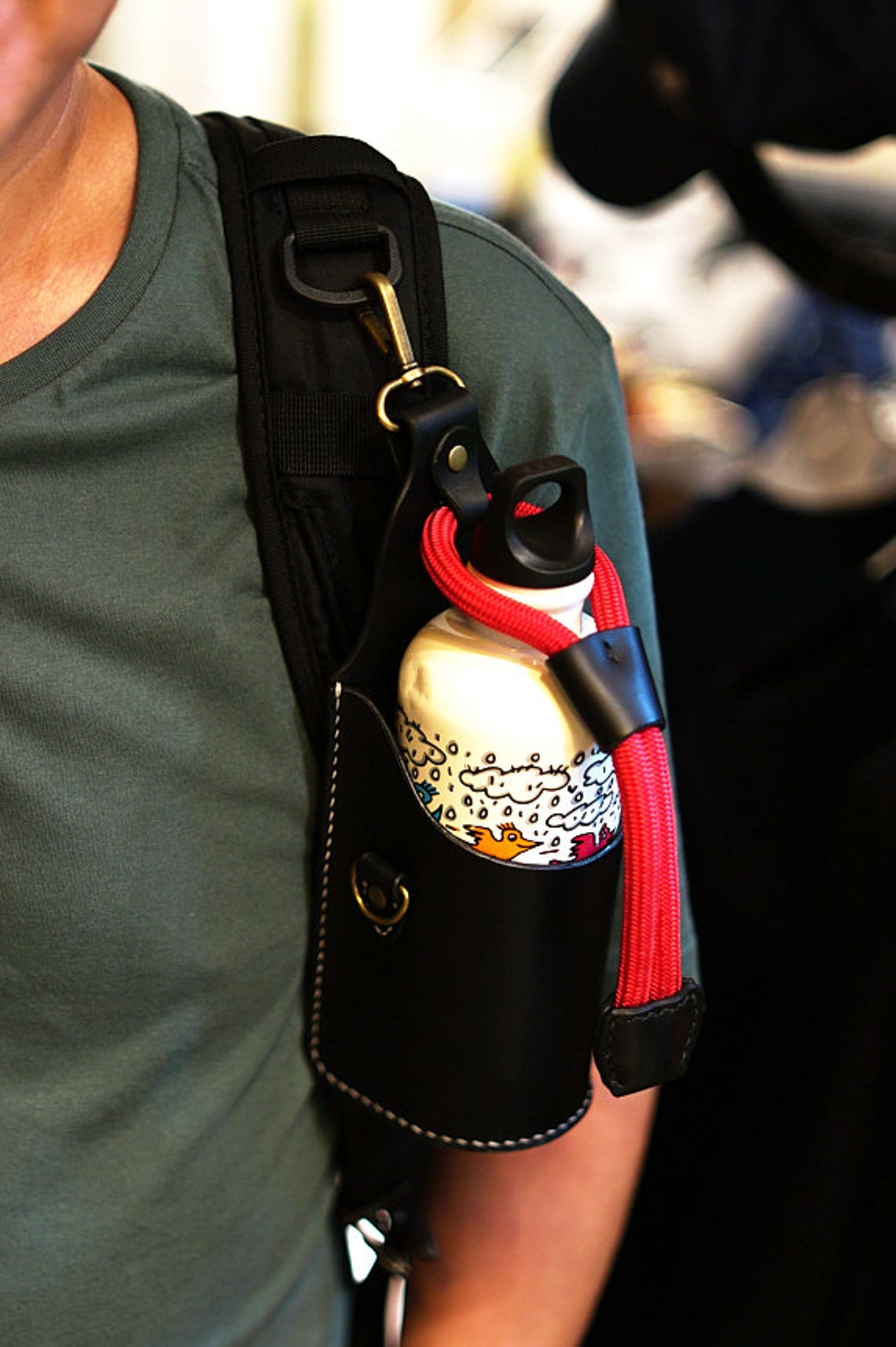 Bottle Leather Holder for Backpack/shoulder Bag Etsy