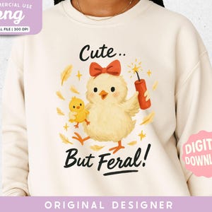 Cute But Feral Goose png, Funny Goose Meme, Sarcastic Animal Humor png, Vintage Vibes, Snarky Retro Aesthetic, Trendy Sublimation Design