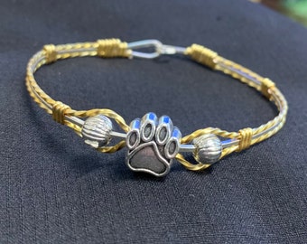 Dog paw Silver & Gold wires msu mississippi state dawgs hailstate dog lover veterinary