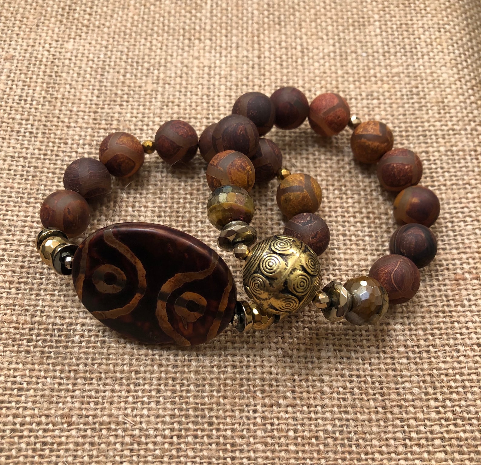 12mm Tibetan Bead Bracelets Oval Focal Tibetan Bead Bracelets - Etsy Sweden