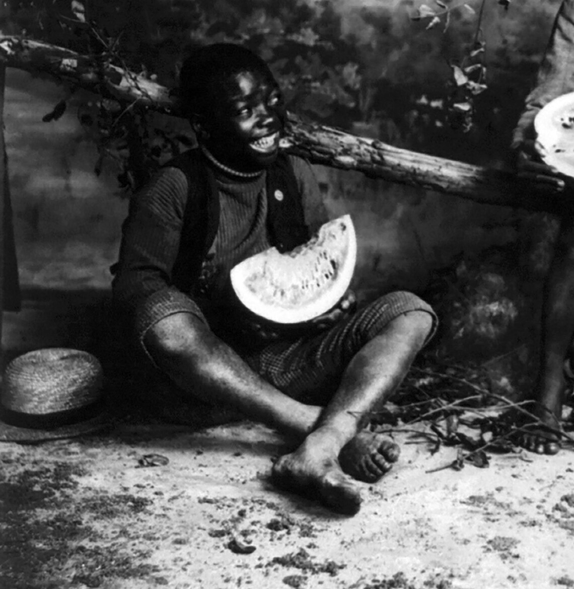 African American Boys Eating Watermelon Framed Poster Black History