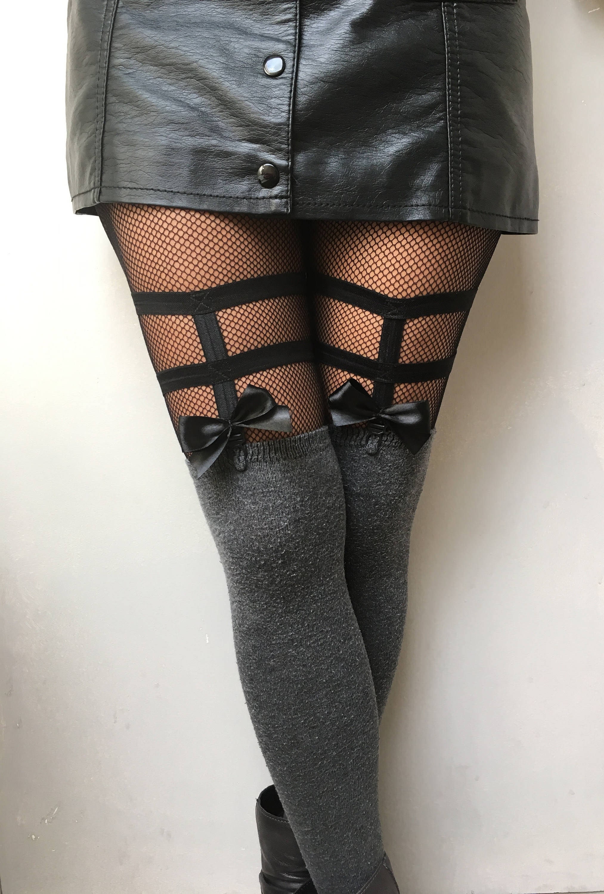 Set of Black Garters holding SocksStockingsTights.Elastic Etsy