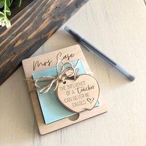 Teacher Note Pads Personalized Engraved Wood - Sticky Note Pad Holder ...