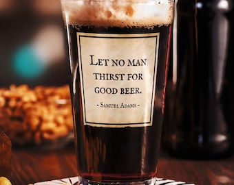 Samuel Adams Beer Pint Glass | Patriotic Barware Gift