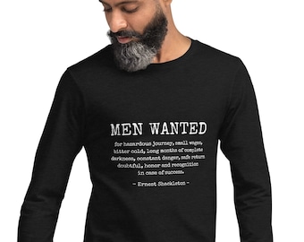 Ernest Shackleton 'Men Wanted' Long Sleeve Tee - Antarctic Expedition Shirt