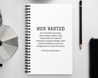 Ernest Shackleton Notebook: Men Wanted Ad, Antarctic Expedition Journal