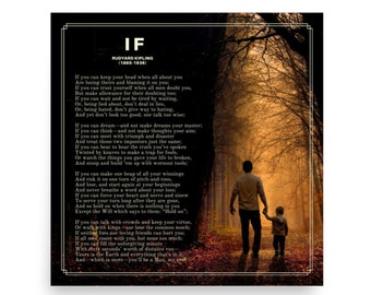 IF Rudyard Kipling Poem! Photo Paper Poster, Print, Wall Art, Father Gift, If Poem Kipling, Fathers Day gift, New Dad Gift, UNFRAMED