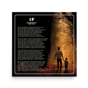 ¡Poema IF de Rudyard Kipling! Póster fotográfico, impresión, arte de pared, regalo para el padre, poema IF de Kipling, regalo para el día del padre, regalo para papá primerizo, SIN MARCO