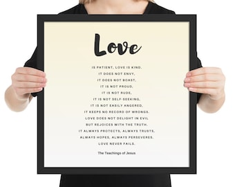 Jesus Love Poem Framed Print: Inspiring Christian Wall Art