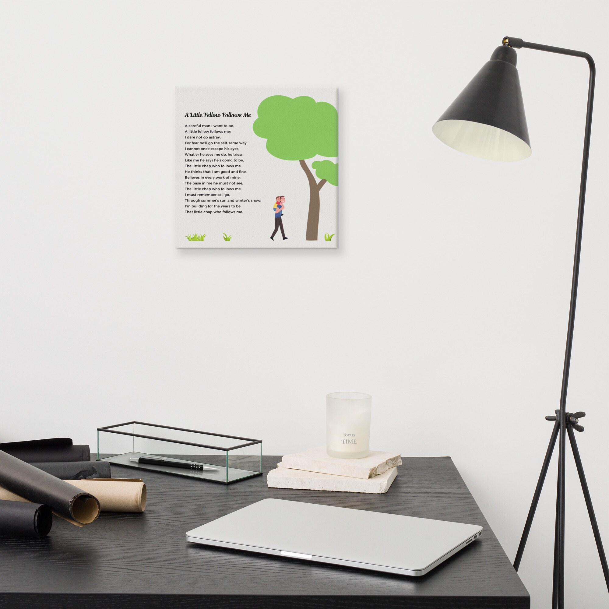 A Little Fellow Follows Me Poem Canvas Print, Canvas Wall Art, 12x12 ...