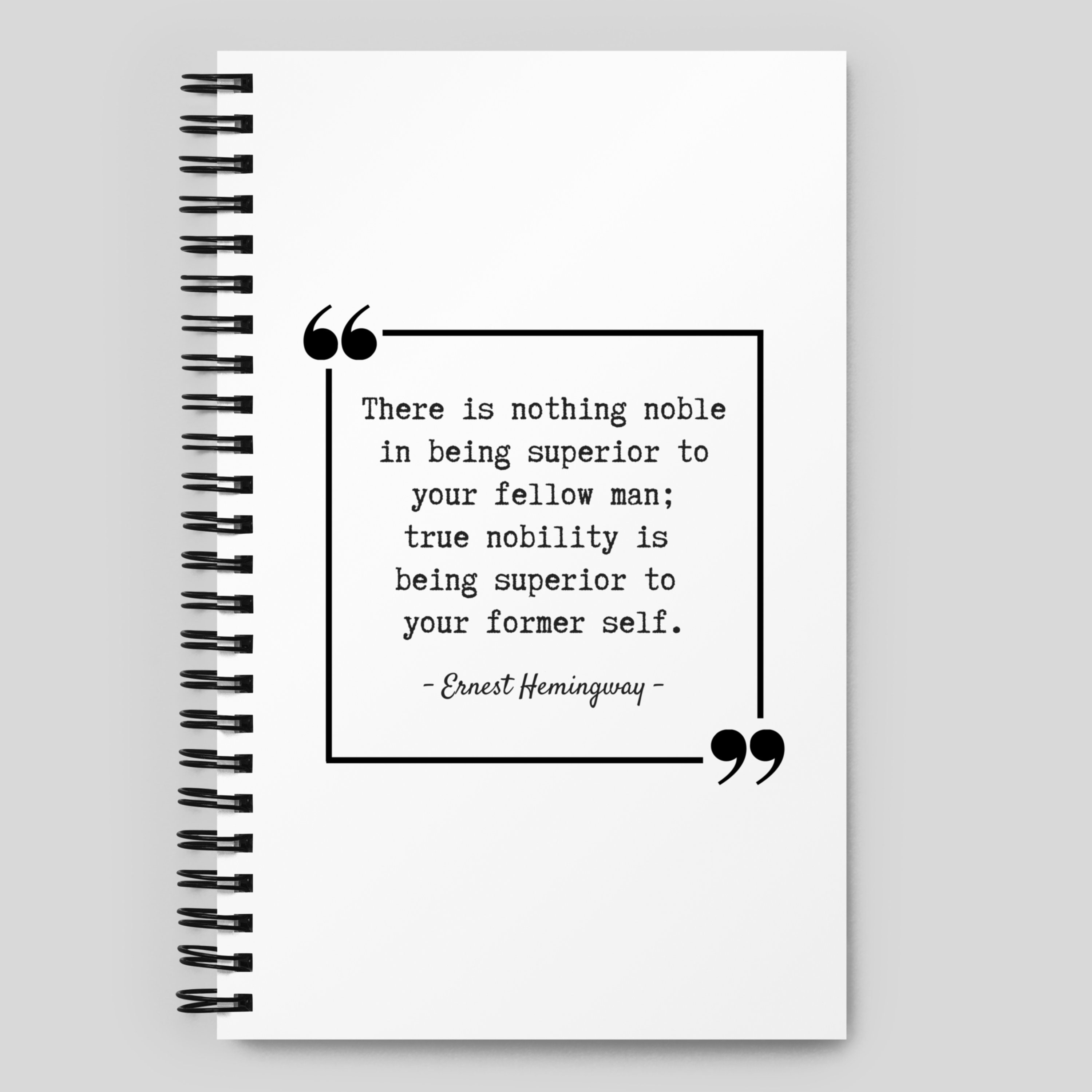 Ernest Hemingway Inspirational Quote 80 page Unlined Notebook