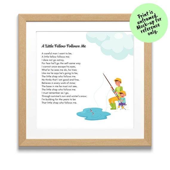 A Little Fellow Follows Me Print Dad Poem Best Dad Gifts Etsy