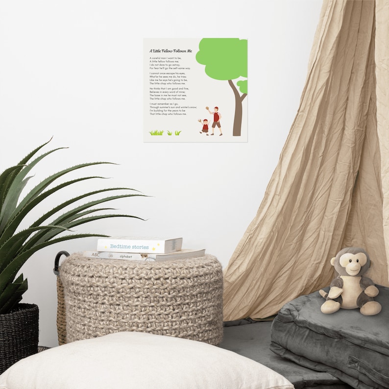 A Little Fellow Follows Me Poem, Photo Paper Poster, Baseball Theme ...