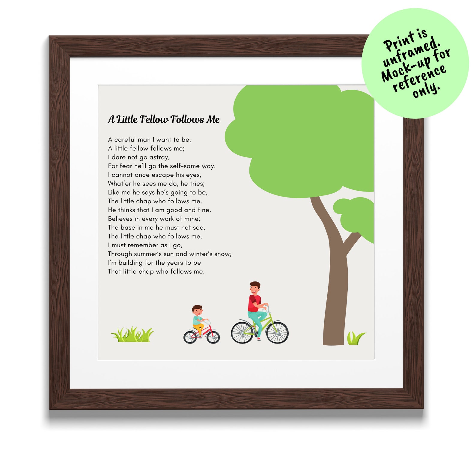 A Little Fellow Follows Me Print Dad Poem Dad Gifts Etsy
