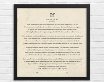 IF Rudyard Kipling Poem, Matte Black Framed Print, If Poem Kipling, Fathers Day Gift from Son, Gift to Son, New Dad Gifts, Framed Print