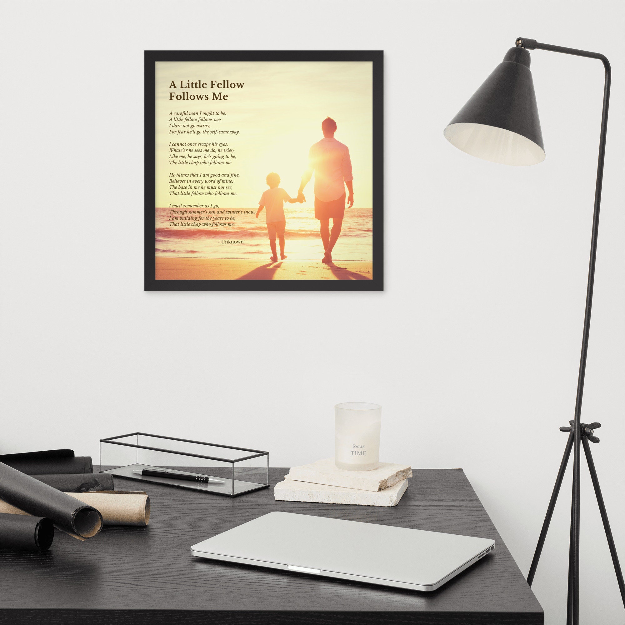 A Little Fellow Follows Me Poem, Framed Print, Wall Art, Dad Poem, New ...