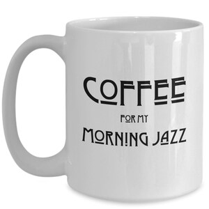 Jazz lover coffee mug! Gift for jazz fan, jazz gift mug, music lover gift, art deco mug, 1930s style, jazz music mug, morning jazz