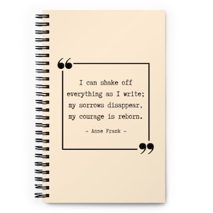 Anne Frank Quote Notebook, Anne Frank Journal, Diary of a Young Girl, Anne Frank Spiral Notebook, Journal for Girls