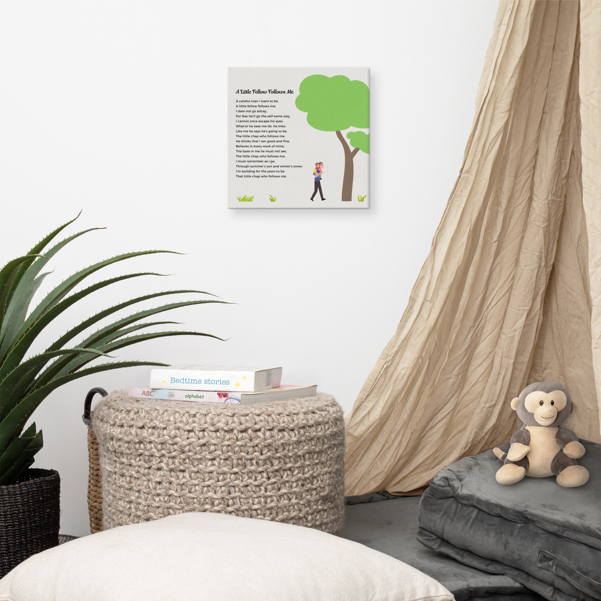 A Little Fellow Follows Me Poem Canvas Print, Canvas Wall Art, 12x12 ...