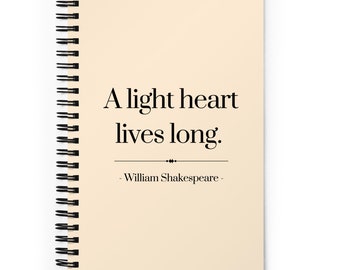 Shakespeare Quote Spiral Notebook: Inspiring Gratitude Journal