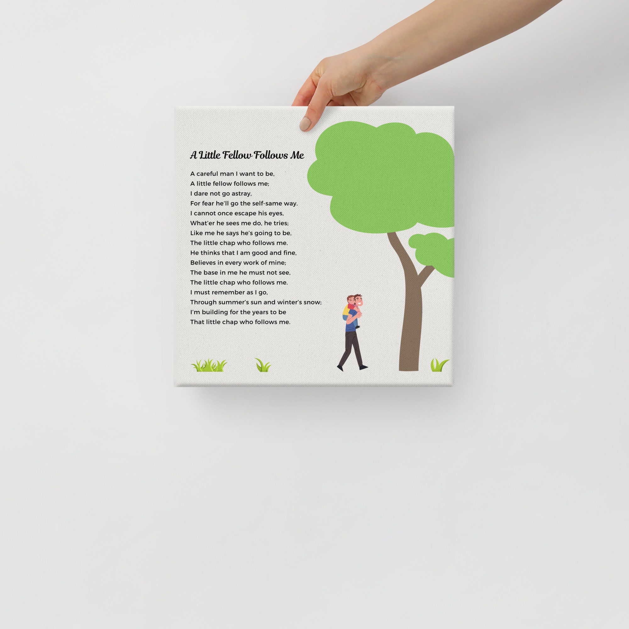A Little Fellow Follows Me Poem Canvas Print, Canvas Wall Art, 12x12 ...
