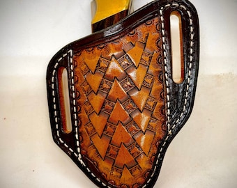 Arrow Basketweave Steer skull sheath for the Buck 110