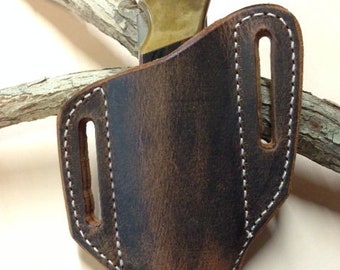 Crazy Horse Genuine Buffalo leather sheath for the Buck 110 knife or the full size Sod Buster knife